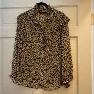 Zara cheetah Blouse